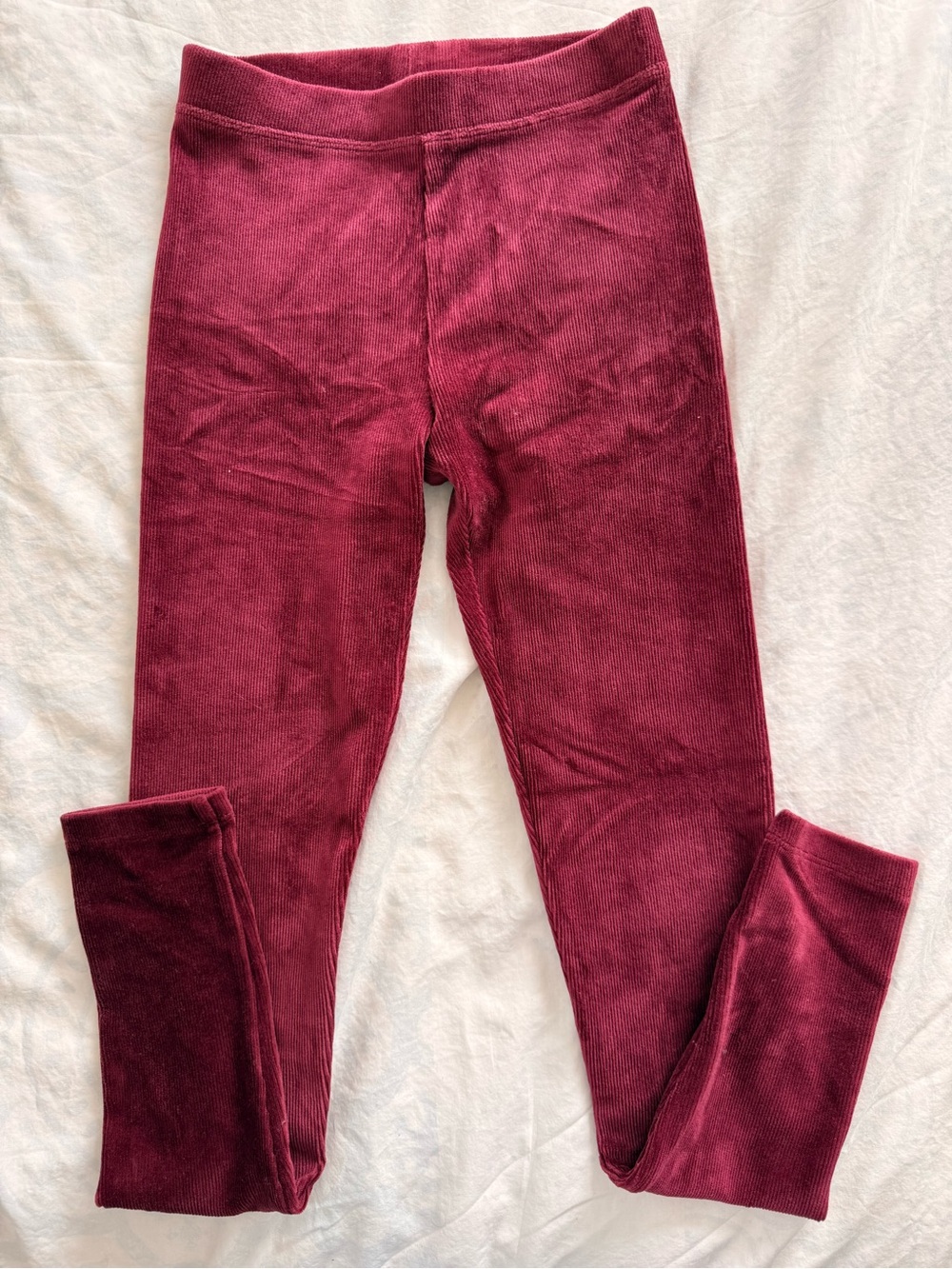 Crewcuts girls Velvet-Look Maroon Leggings